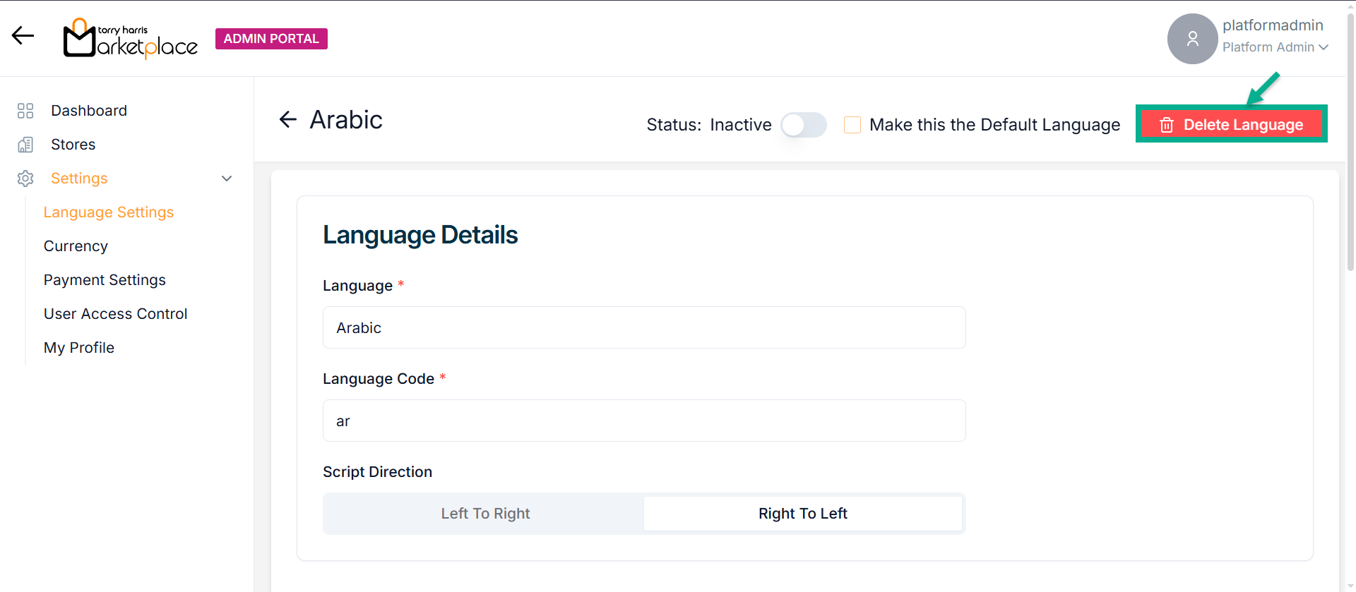 Edit Languages