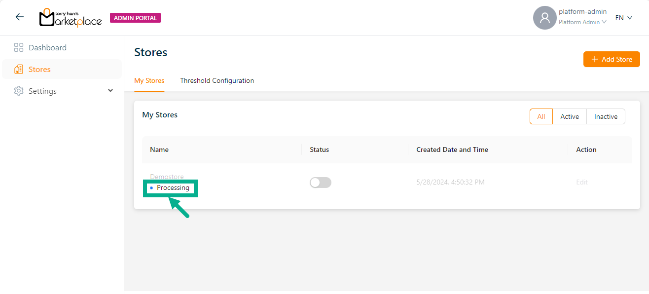 Store Inactive tab
