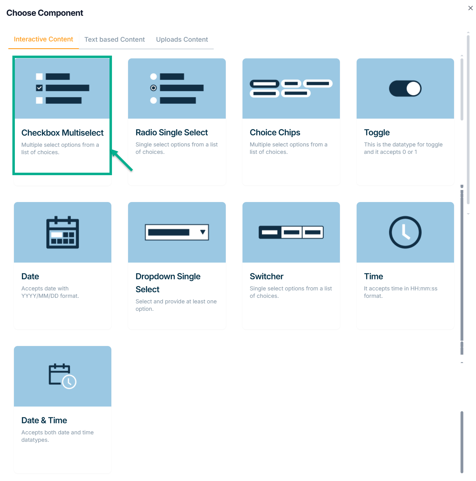 Check box multiselect