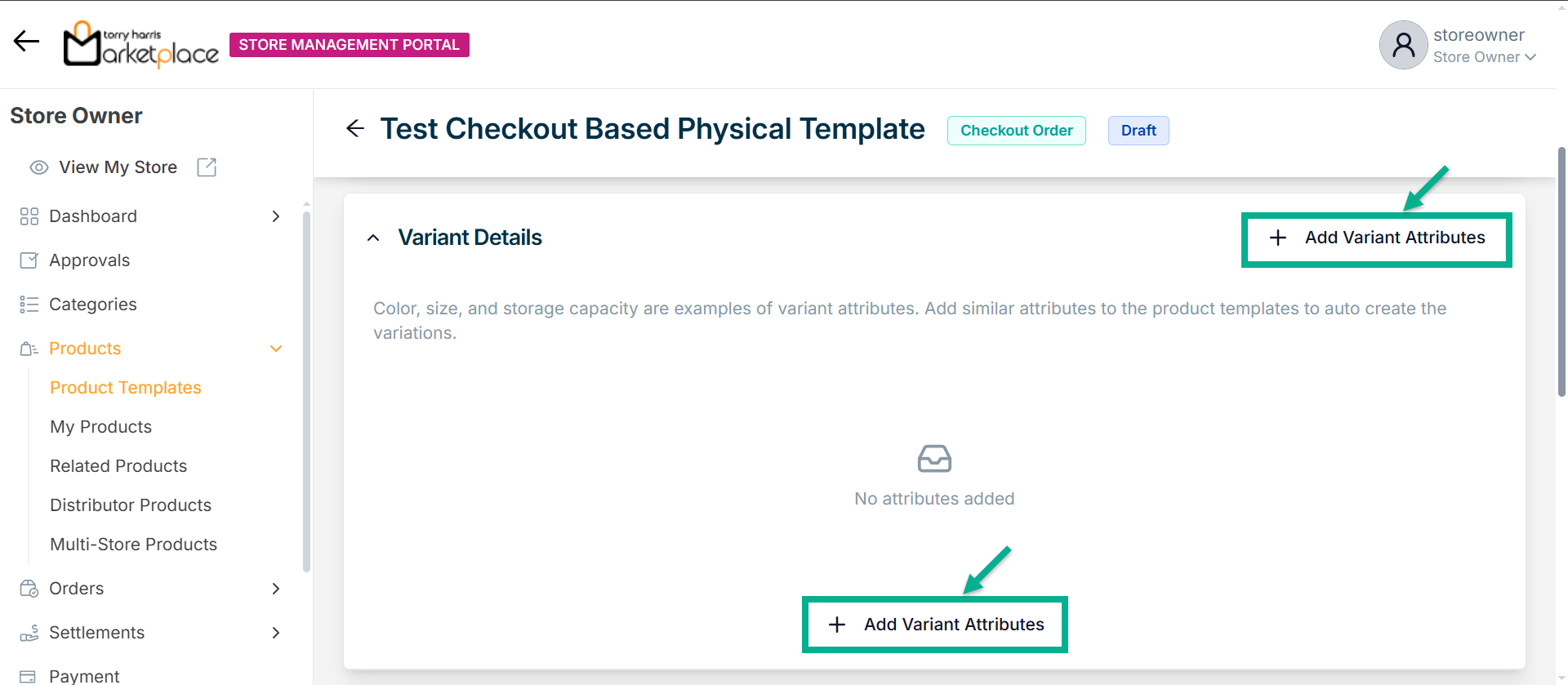 Created Product Template