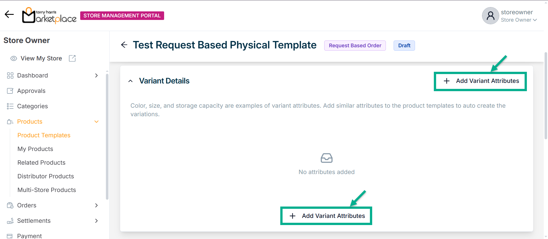 Created Product Template