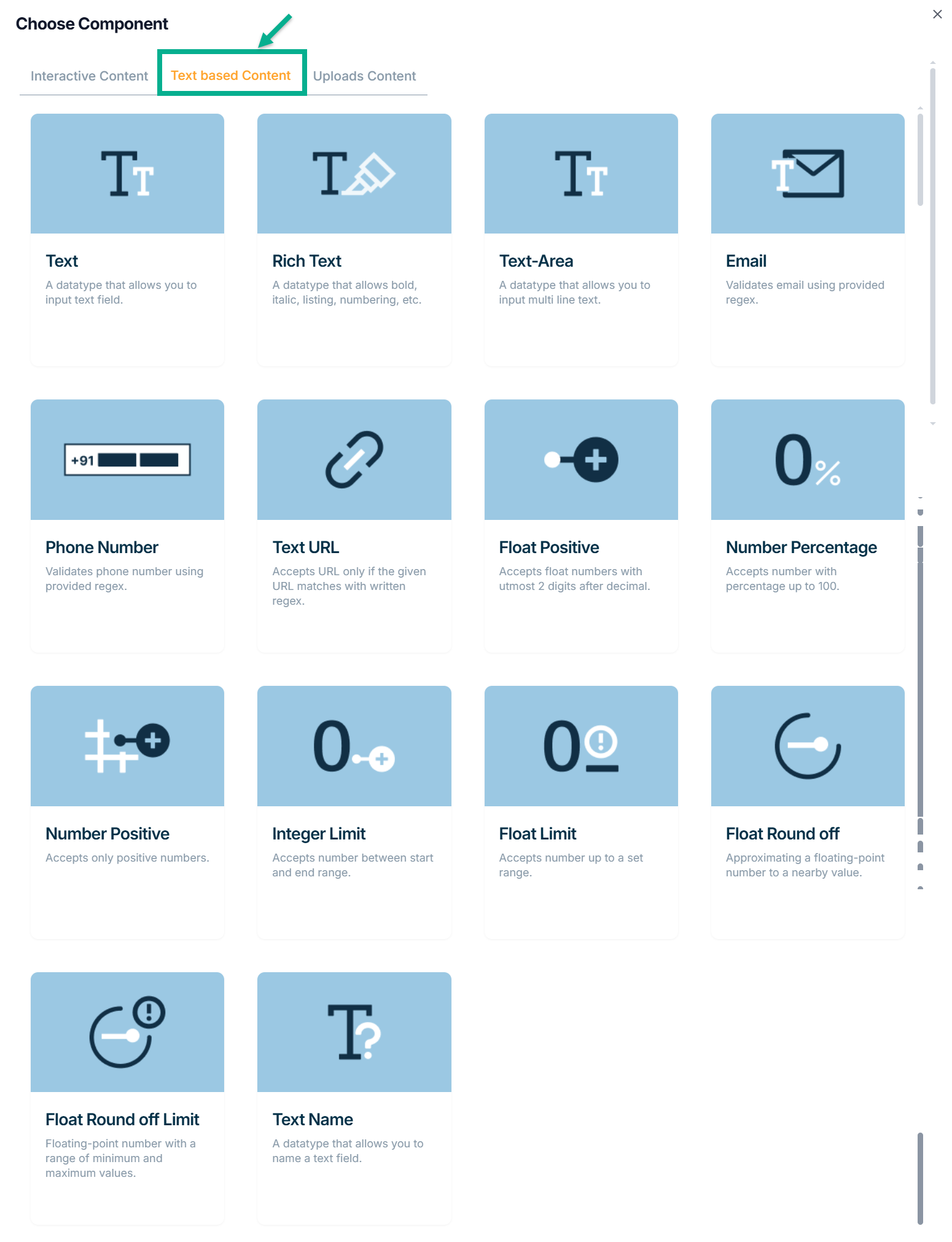 Text based Content