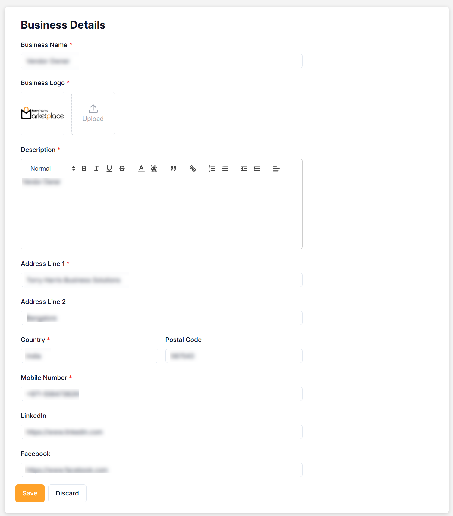 Business Details